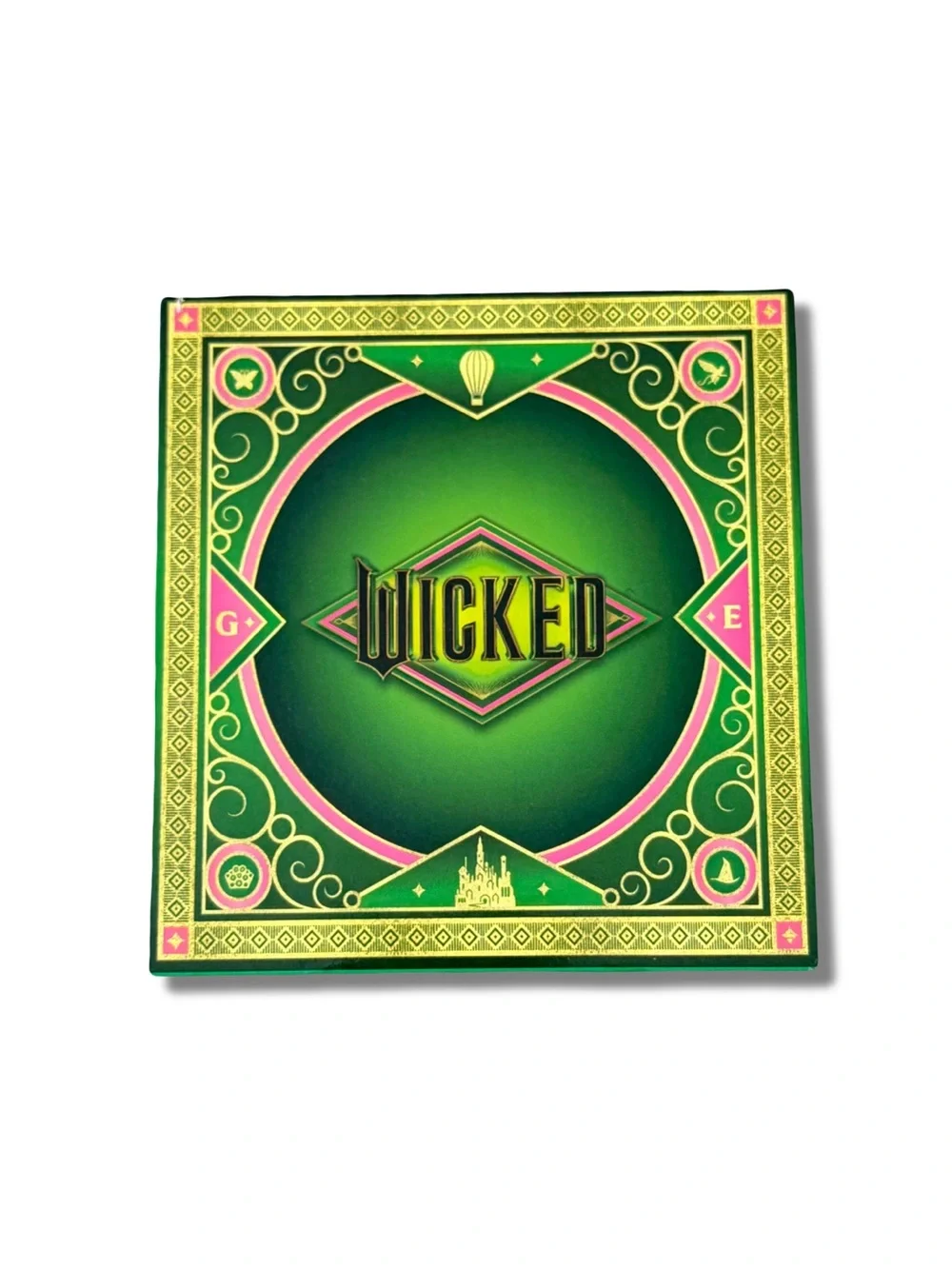 Wicked Gold-tone watch with Pink and Green Crystal Accents